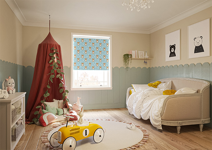 Teddy Trails, Baby Blue - Roller Blind - Image 7